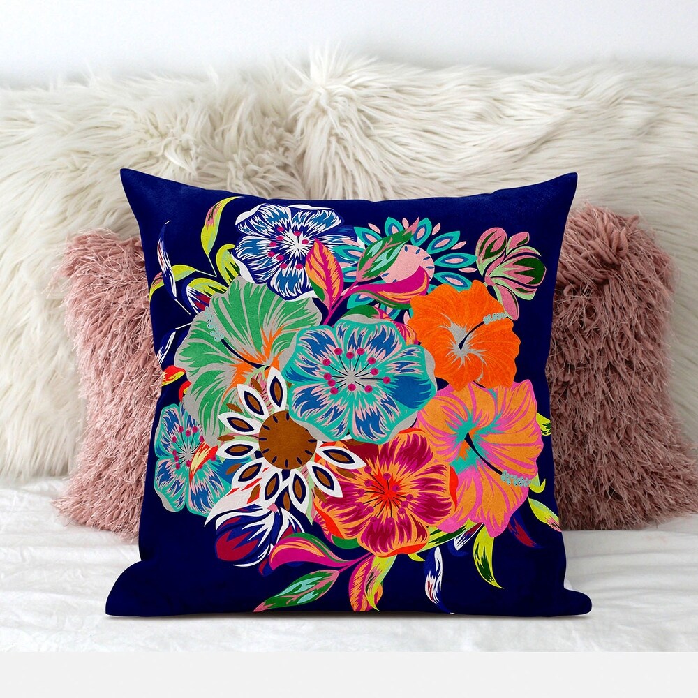 Amrita Sen Friendship Bouquet Faux Suede Accent Pillow Zip