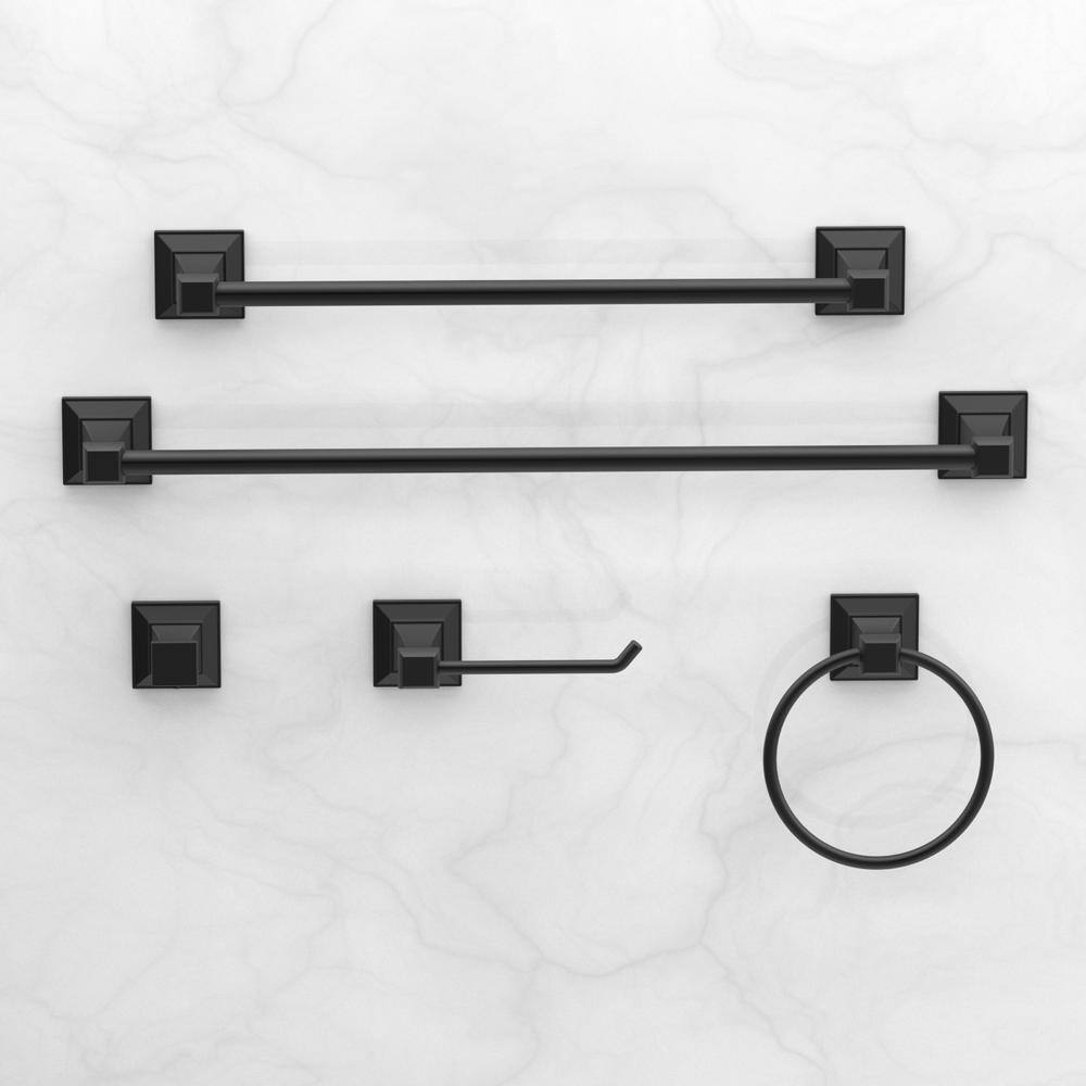 Glacier Bay Lorent 18 in. Towel Bar in Matte Black BTH-018-112