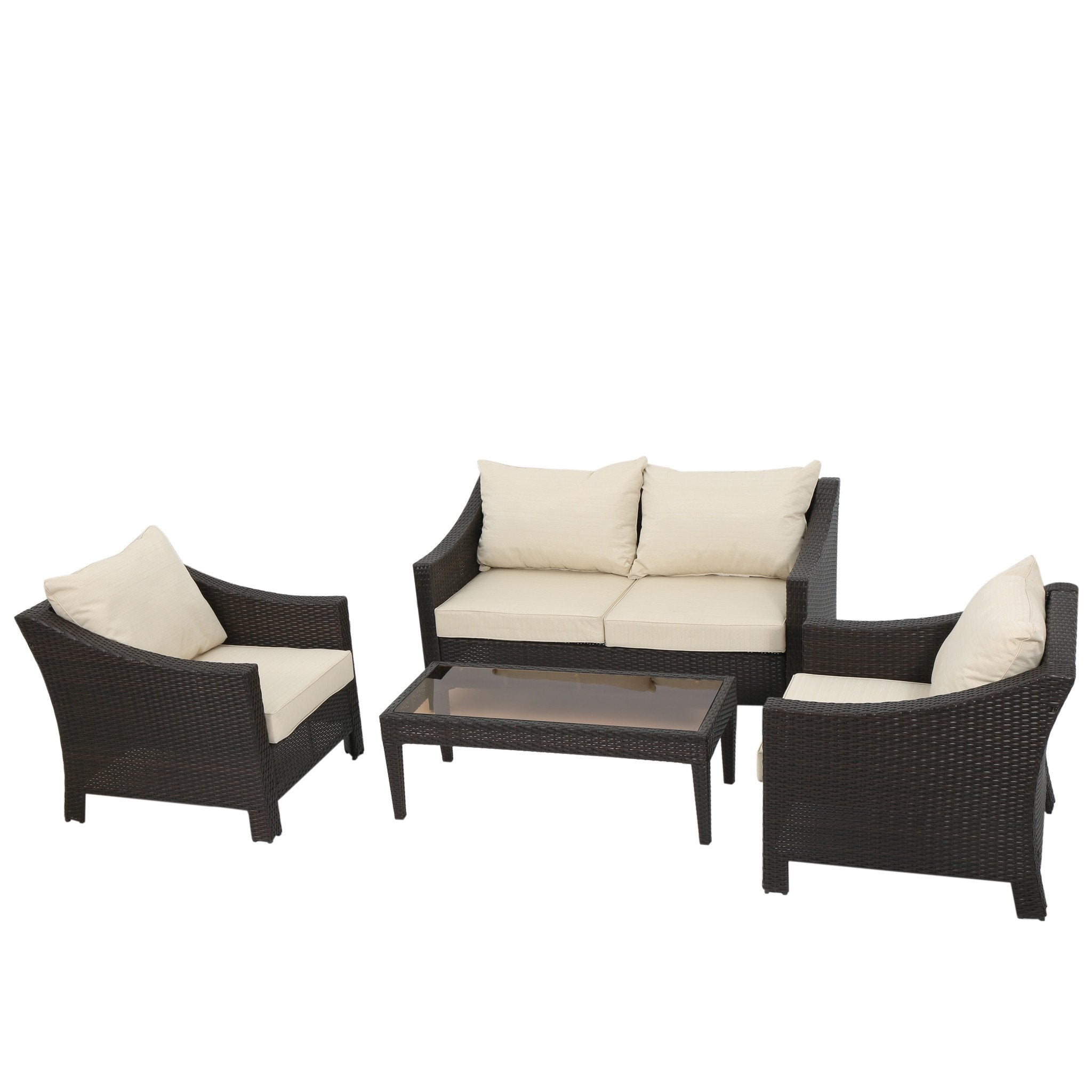 Caspian 4pc Outdoor Wicker Sofa Set