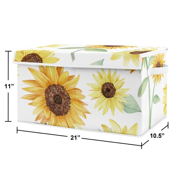 Sweet Jojo Designs Girl Fabric Storage Toy Bin Sunflower Yellow Green And Brown