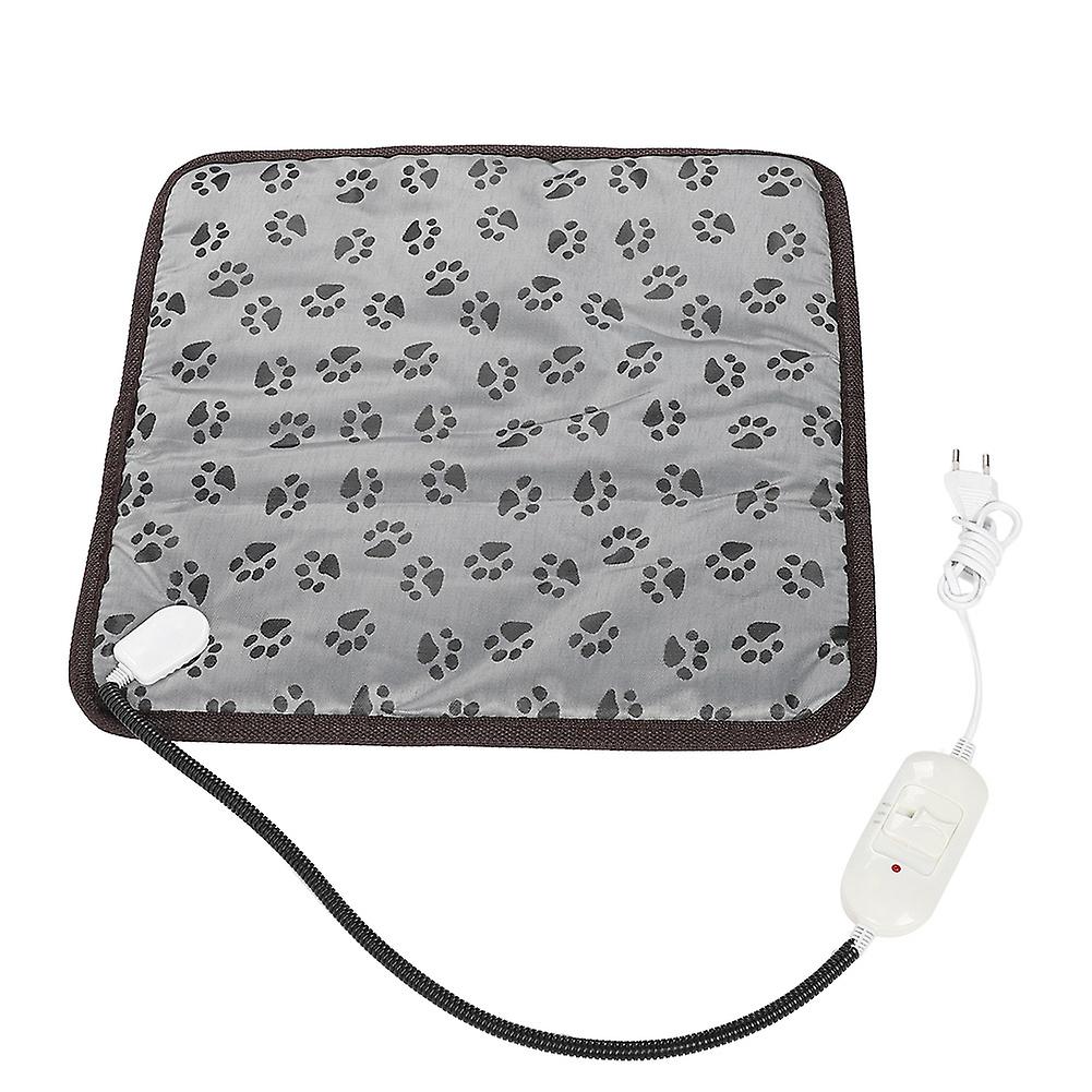 Pet Adjustable Electric Heated Mat Cat Dog Waterproof Heating Carpet Blanket Eu Plug 220veu Plug  Foot Print S Size