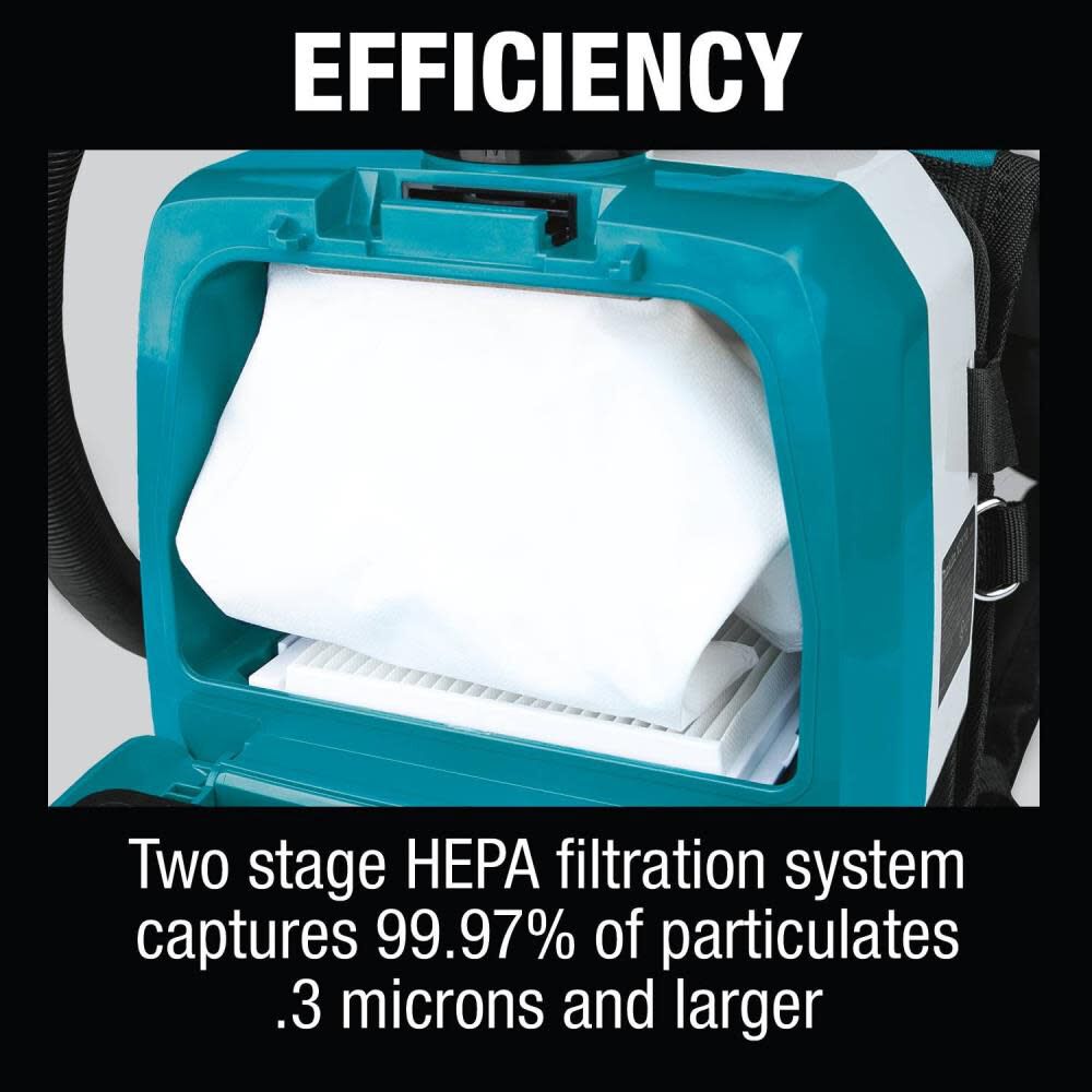 Makita 18V X2 LXT 36V 1/2 Gallon HEPA Backpack Dry Dust Extractor Kit XCV10PTX from Makita