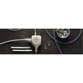 Habitat 3-Outlet with 2-2.4 Amp USB and 6 ft. Braided Cord 360469-8CA4ESC1