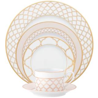 Noritake 5-Piece Gold White Porcelain Eternal Palace Place Setting 1728-05E