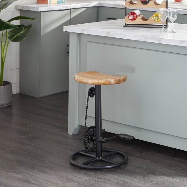 Brown Metal Industrial Bar Stool