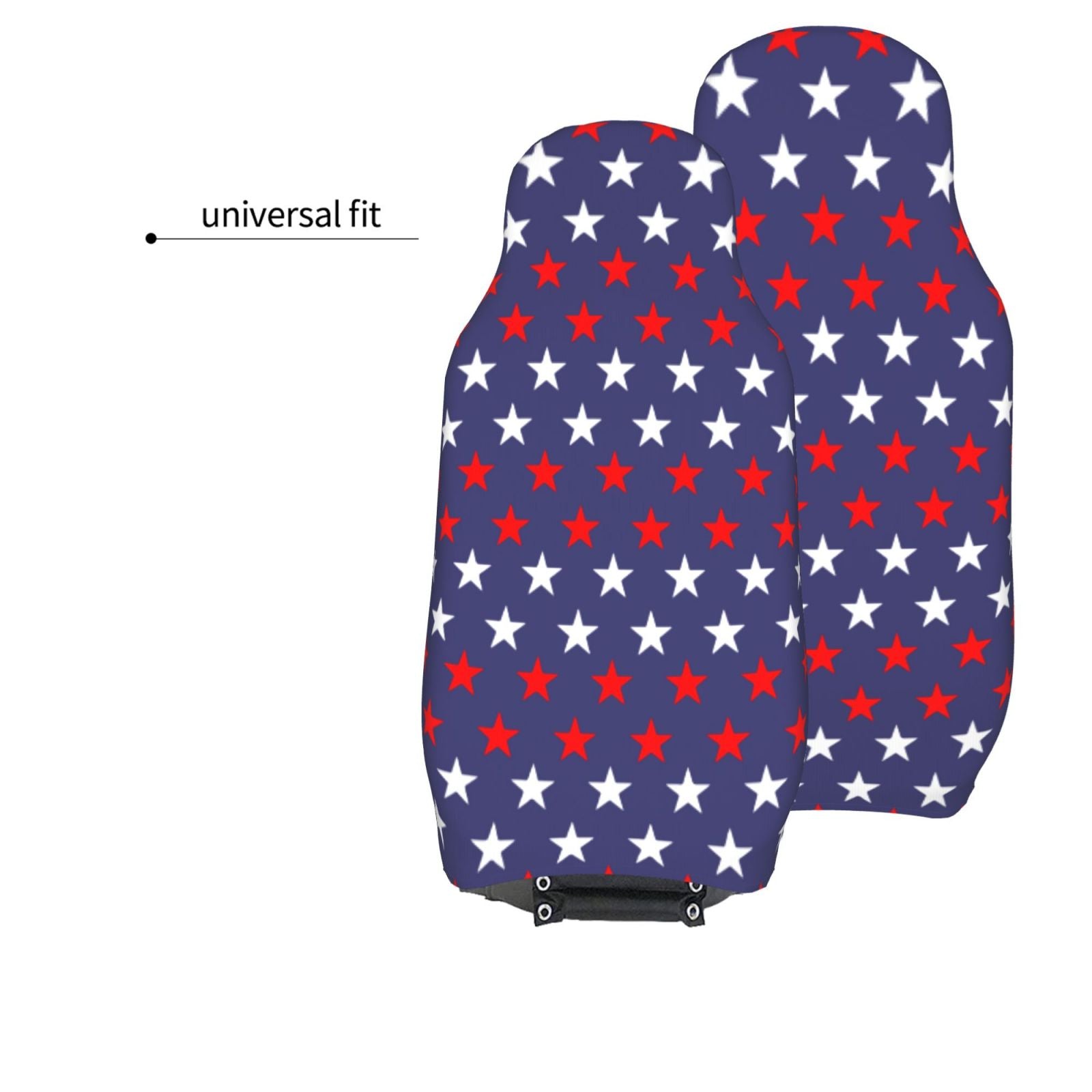 TEQUAN Front Seat Covers， Usa America Stars Pattern 2 Piece Car Seat Cover Fit Most Car SUV Truck Van