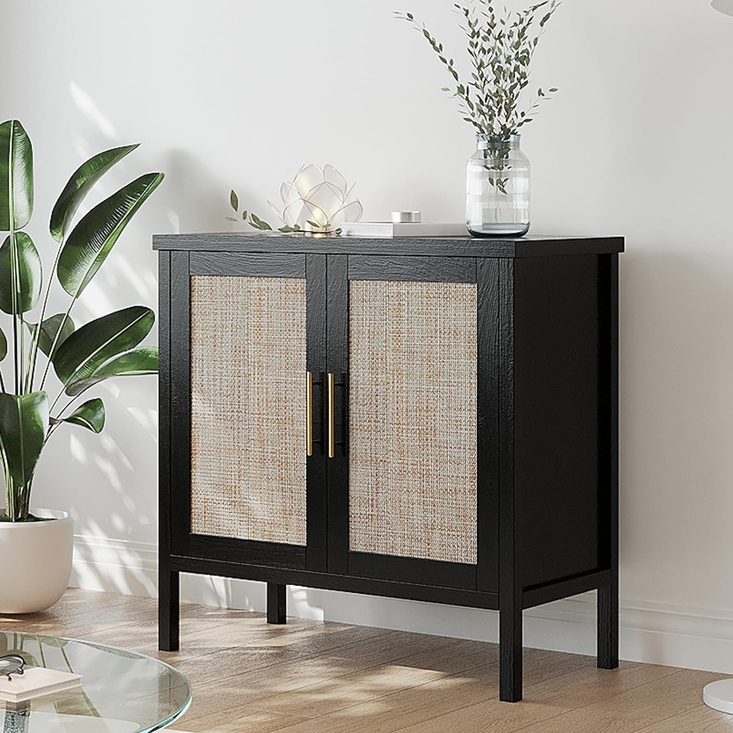 Rattan Storage Cabinet Hallway Rattan Buffet Cabinet Sideboard