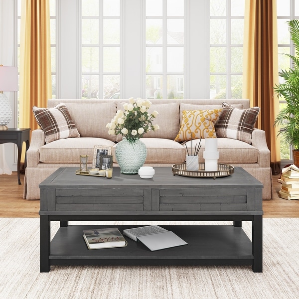 Living room Wooden Lift Top Coffee Table with Shelf