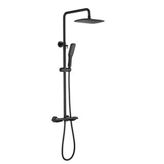 CASAINC 2-Spray 1.5 GPM Shower System with Shower Head and Handheld Shower in Matte Black WE-SS19MB