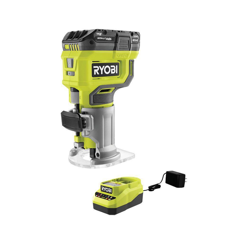 RYOBI ONE+ 18V Cordless Compact Router Kit with 2.0 Ah Battery and Charger PCL424K1