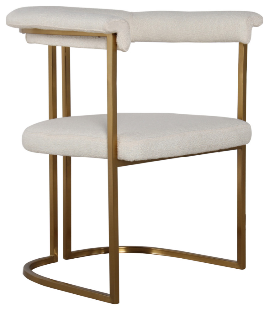 White Upholstered Armchair in Metallic Frame  Andrew Martin Martha   Contemporary   Dining Chairs   by Oroa   Distinctive Furniture  Houzz