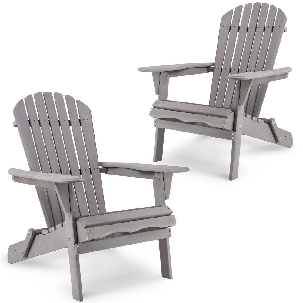 Wooden Folding Adirondack Chair Set of 2