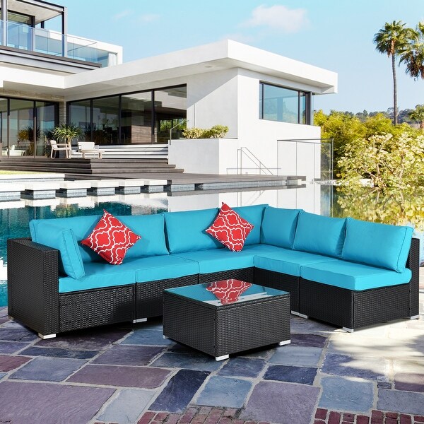 3 Pieces Outdoor Furniture Sofa Set with Large Storage Box - Overstock - 34485142