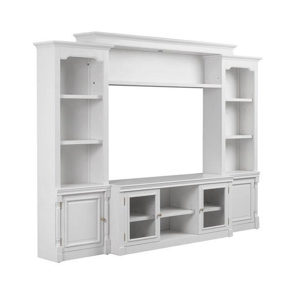 Virginia Solid Wood White Entertainment Center