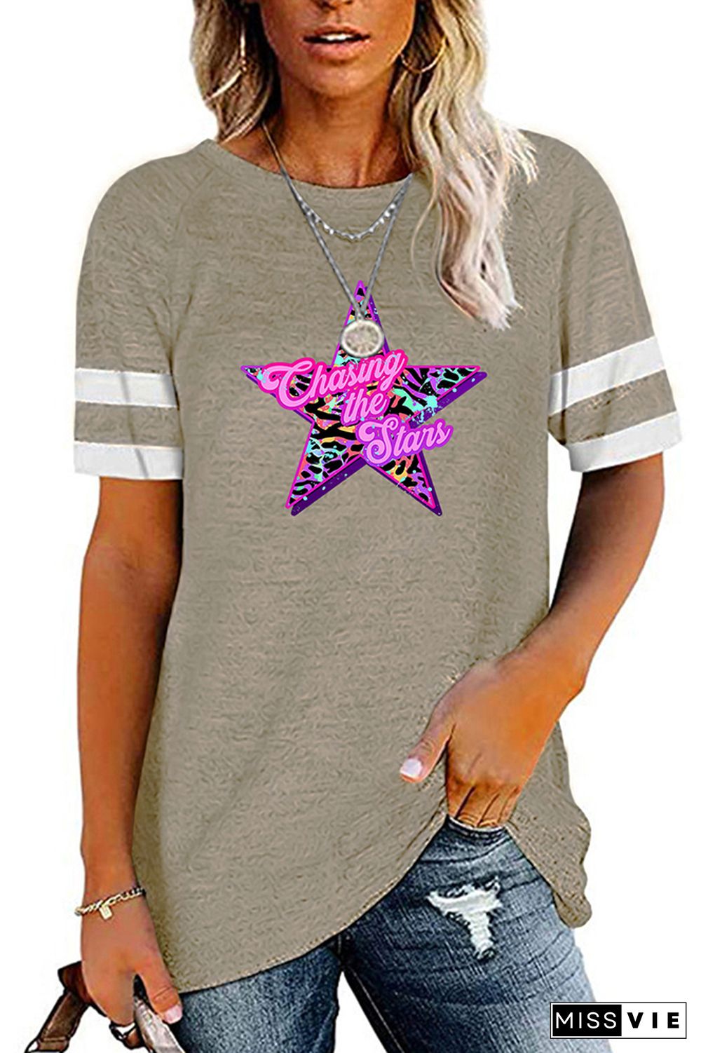 Chasing the Stars Print Graphic Tee Wholesale