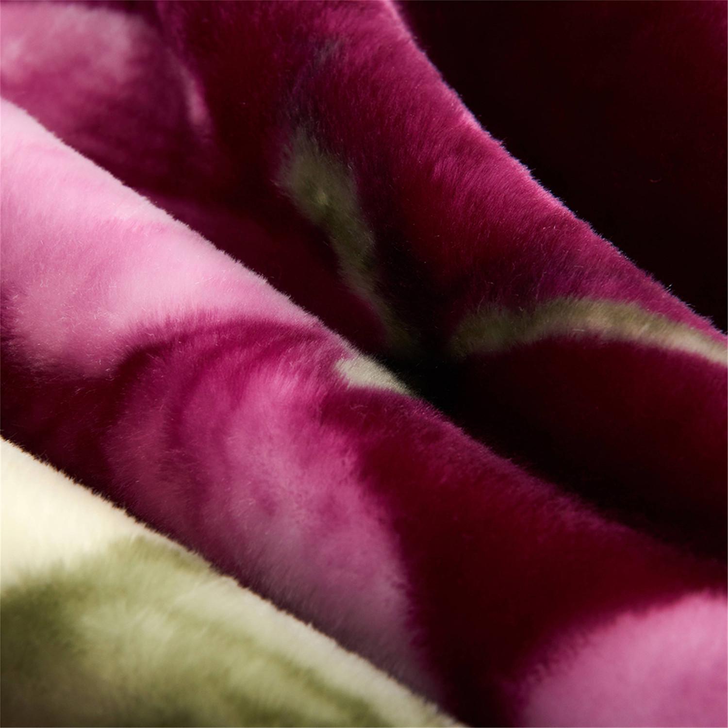 JML King Size Blanket 2 Ply Thick Warm Plush Bed Blanket for Winter， 10lbs， Purple Floral， 85 x93