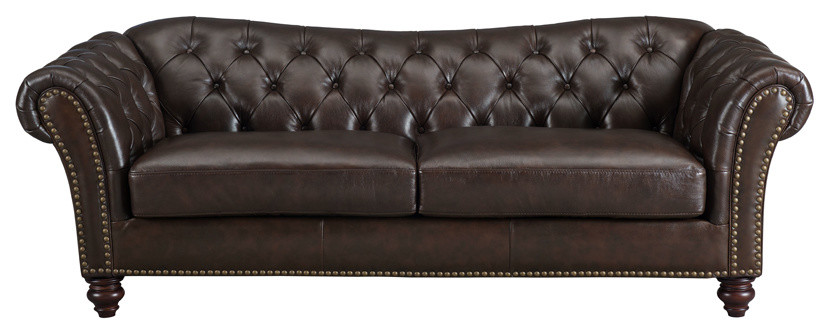 Mona Leather Craft Sofa   Traditional   Sofas   by KEMP INTERNATIONAL INC  Houzz