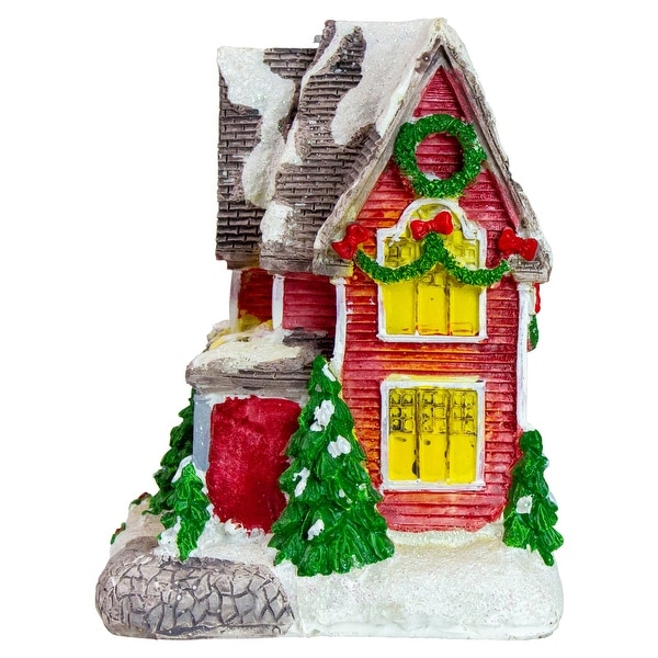 LED Lighted Snowy House Christmas Village Decoration