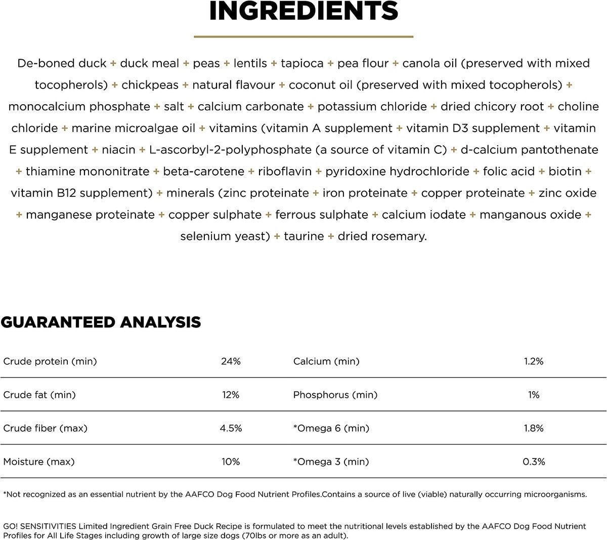 Go! SENSITIVITIES Limited Ingredient Duck Grain-Free Dry Dog Food