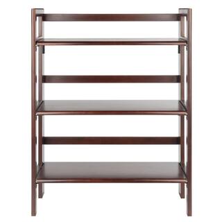 WINSOME WOOD Terry 3-Tier 38 in. H Foldable Walnut Bookshelf 94896