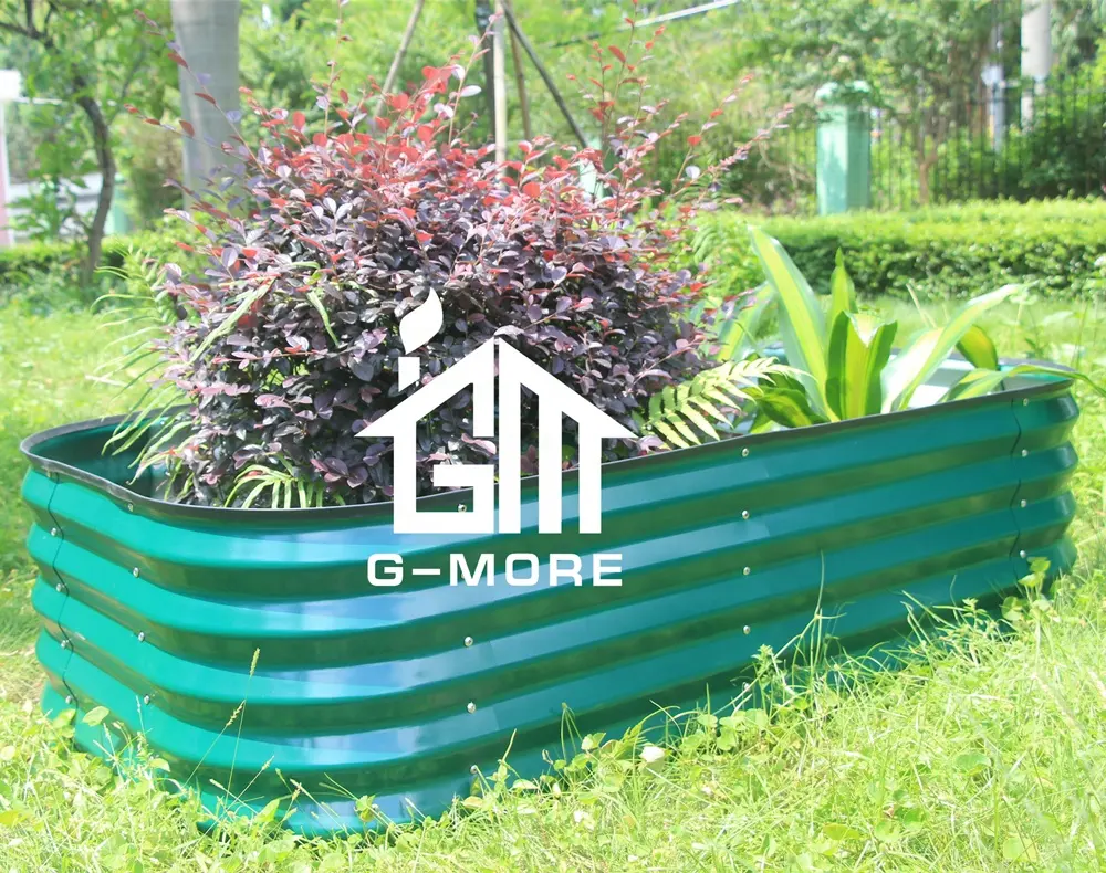 Garden beds metal garden raised beds Galvanized steel oval raised garden planters