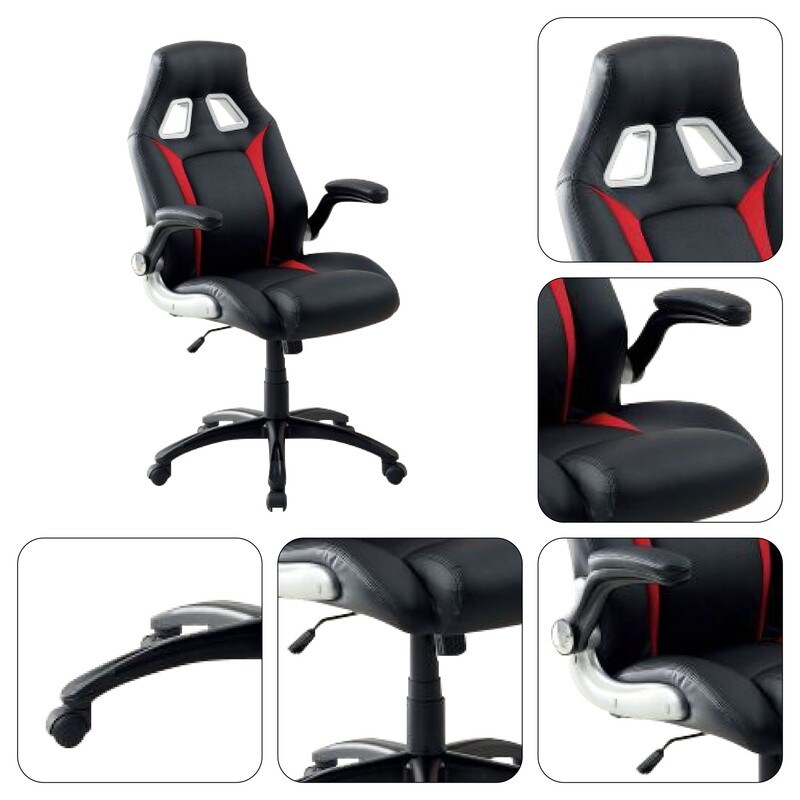 Contemporary Style gaming chair Black office chair Metal comfort chair