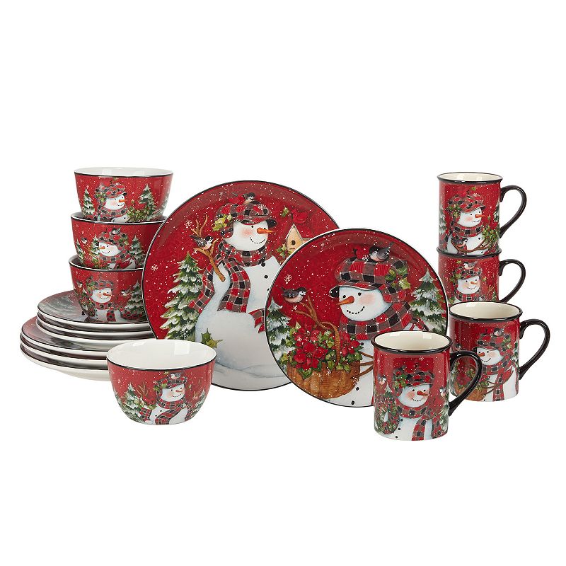 Certified International Christmas Lodge Snowman 16-pc. Dinnerware Set