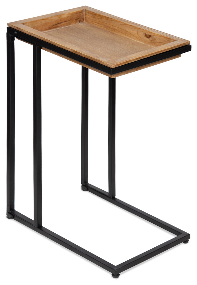 Lockridge Wood and Metal C Table  Natural 18.5x12x26.75   Industrial   Side Tables And End Tables   by Uniek Inc.  Houzz