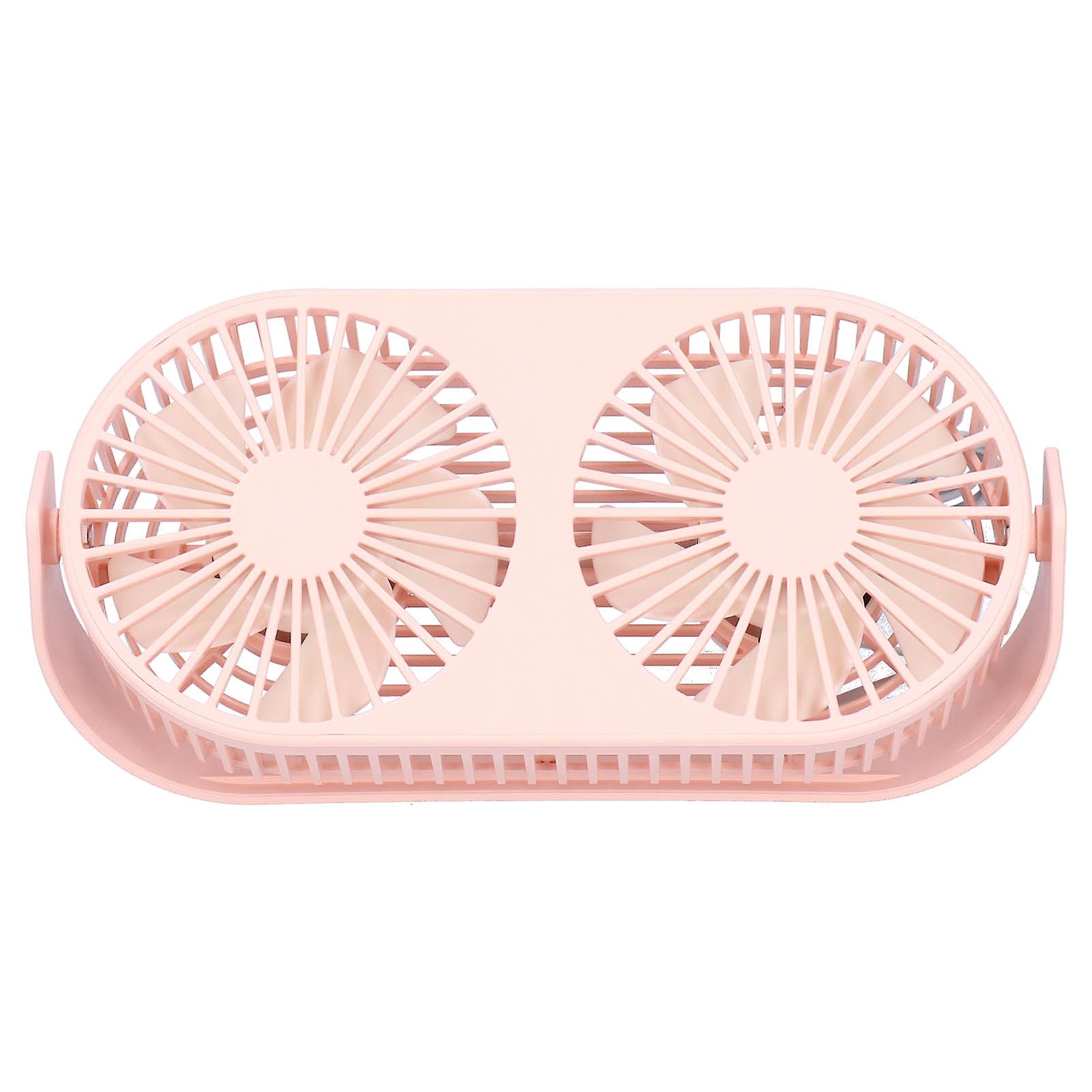 Pink Double Head Desktop Fan Usb Adjustable Mini Aromatherapy Fan For Home Office