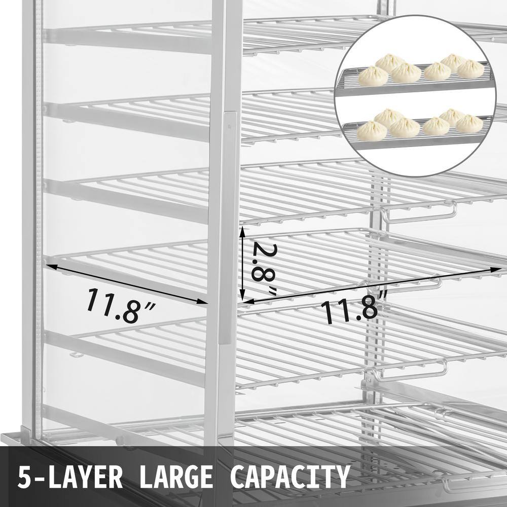 VEVOR Commercial Bun Steamer 5-Layer Restaurant Bun Warmer Electric Food Steamer 86-230℉ Bun Bread Steamer Machine 900W ZBGHW-500H0000001V1