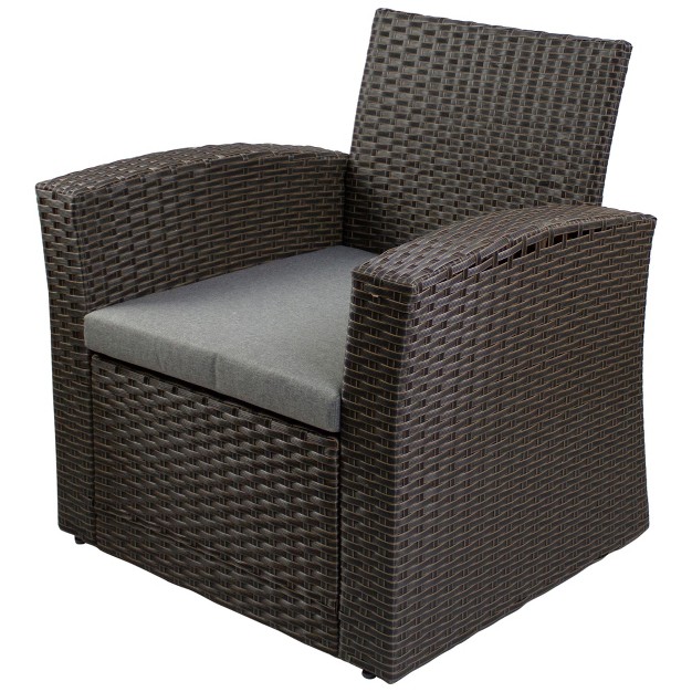 Northlight 4 piece Georgetown Resin Wicker Outdoor Patio Conversation Set With Cushions