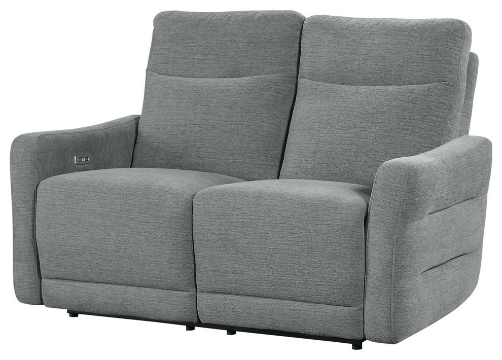 Maston Power Double Reclining Love Seat  Gray   Transitional   Loveseats   by Lexicon Home  Houzz