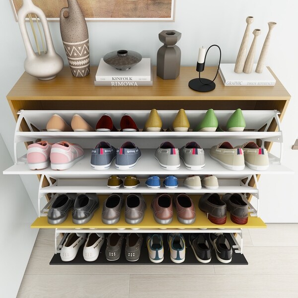 3-Tier Shoe Storage Cabinet Space Saving Entryway - - 34181351