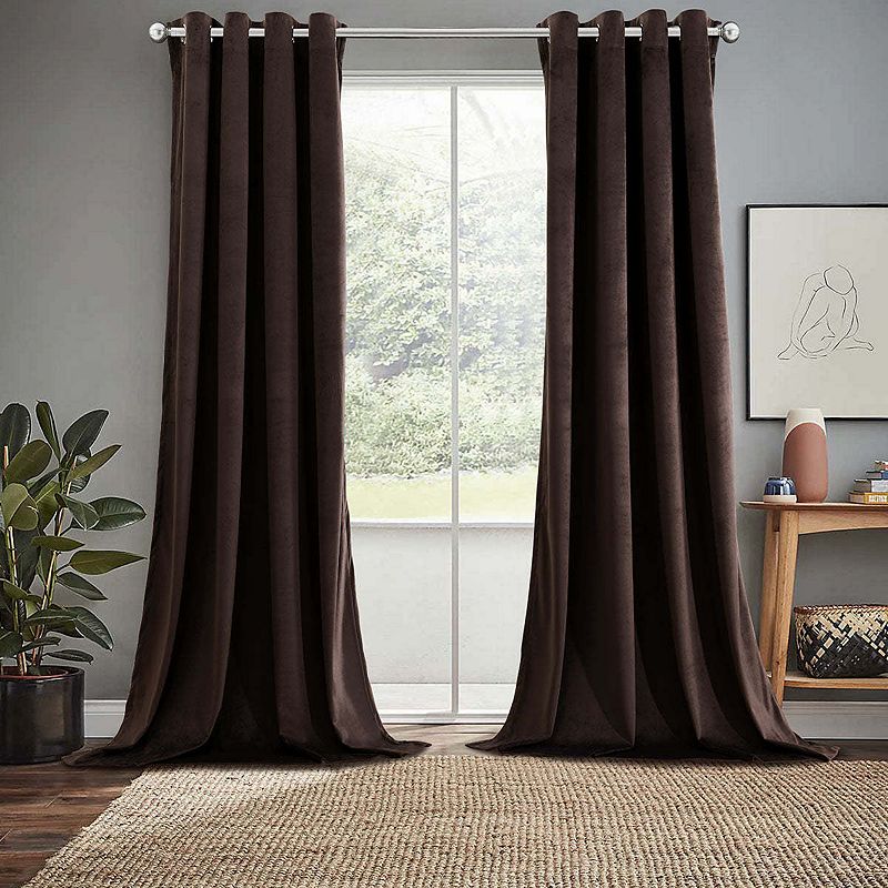 Heavyweight Velvet Grommet Curtain Panels (Set of 2)