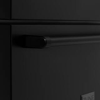 ZLINE Kitchen and Bath Autograph Edition 36 in. 4-Door French Door Refrigerator with Square Champagne Bronze Handles in Black Stainless Steel RFMZ-36-BS-FCB