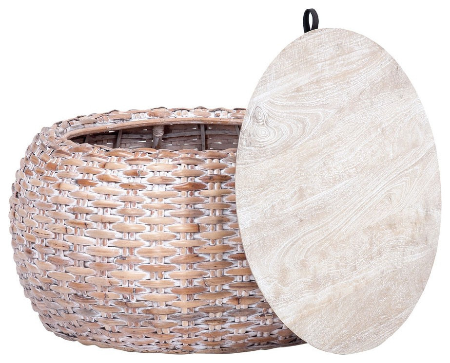 Claire Wood And Rattan Coffee Table Natural/ Whitewash   Tropical   Coffee Tables   by AED Luxury Home Decor  Houzz