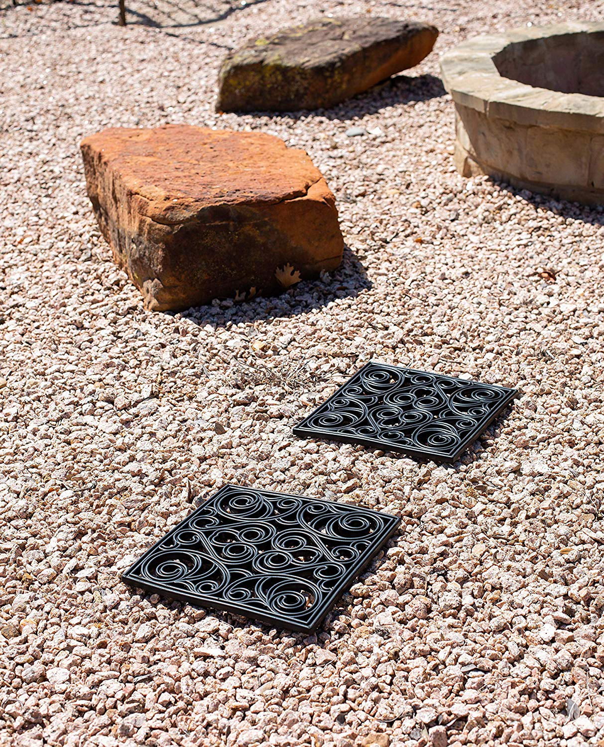 BirdRock Home Rubber Stepping Stone Tiles - 12 x 12