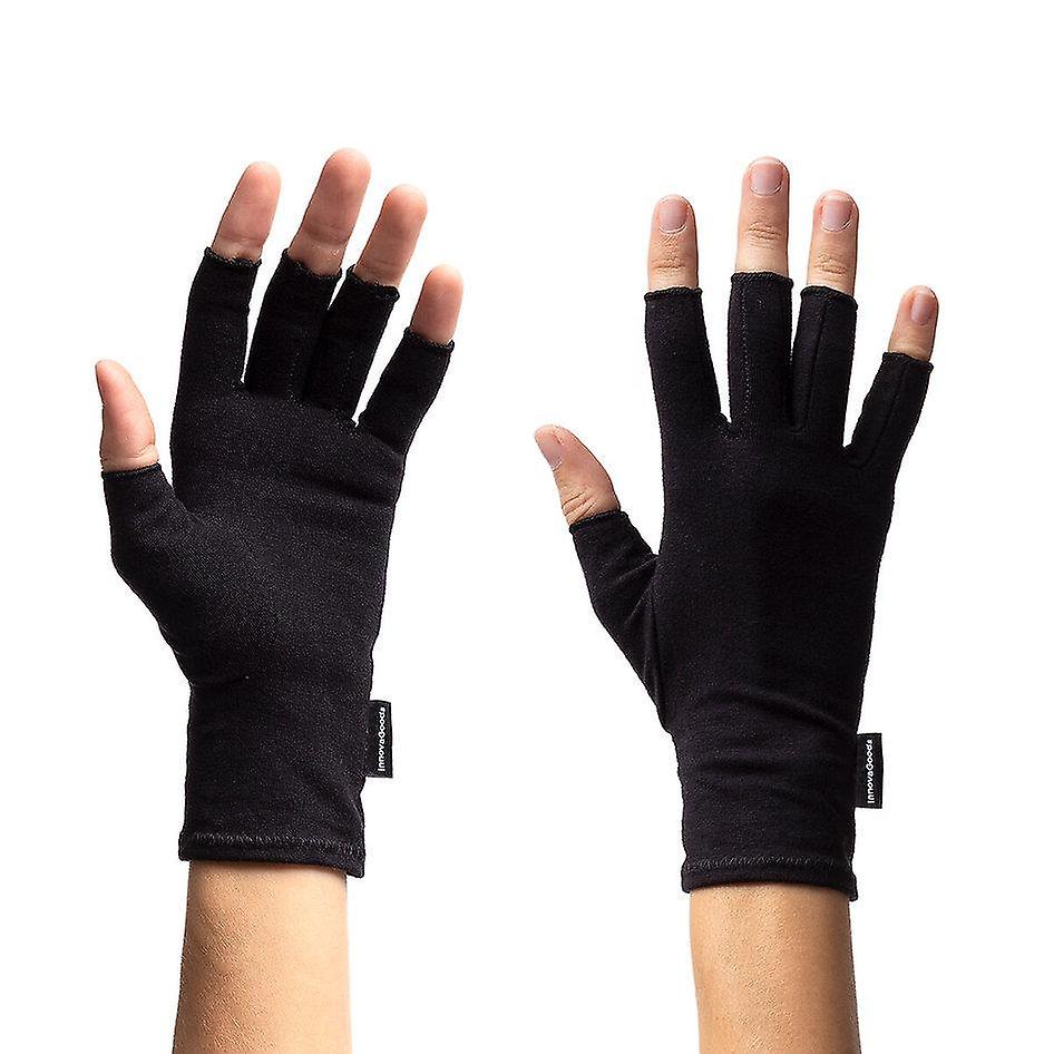 2x Arthritis Gloves / Compression Gloves - Black - S