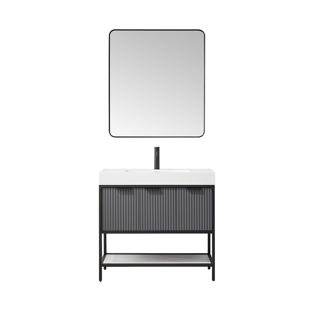 Marcilla 36 in. Single Sink Bath Vanity with Stone Sink Top