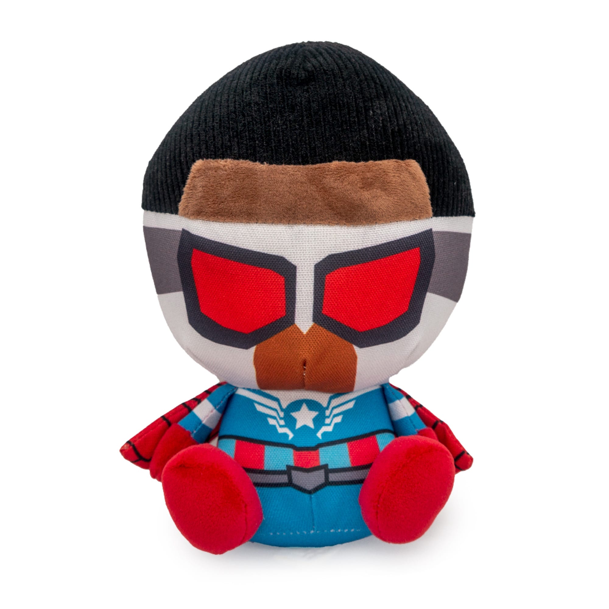 Buckle-Down Marvel Comics Avengers Kawaii Falcon Full Body Sitting Pose Plush Squeaker Dog Toy， Medium