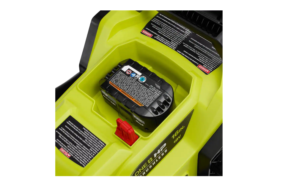 RYOBI P1190VNM ONE+ HP 18V Brushless 16 in. Cordless Battery Walk Behind Push Lawn Mower with (2) 4.0 Ah Batteries and (1) Charger