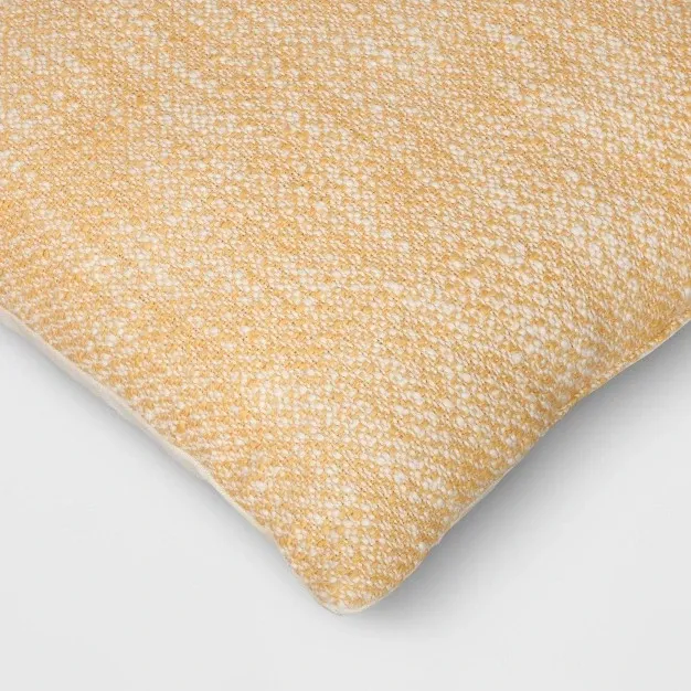 Textured Woven Cotton Square Throw Pillow