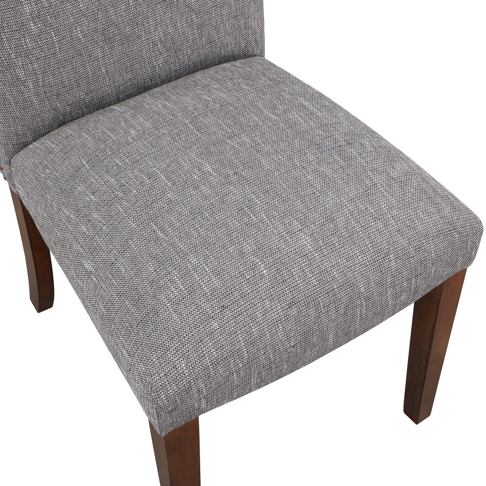 Sea Oat Dining Chair in Performance Fabric with Nail Heads   Set of 2