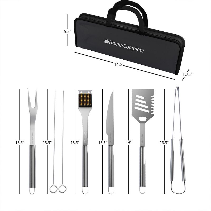 Home-Complete 7-pc. BBQ Grill Tool Kit