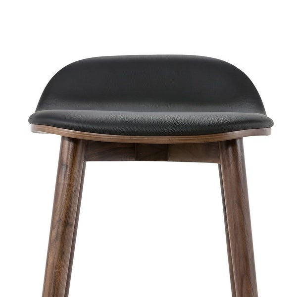 Poly and Bark Notello Leather Counter Stool - Solid Wood Frame