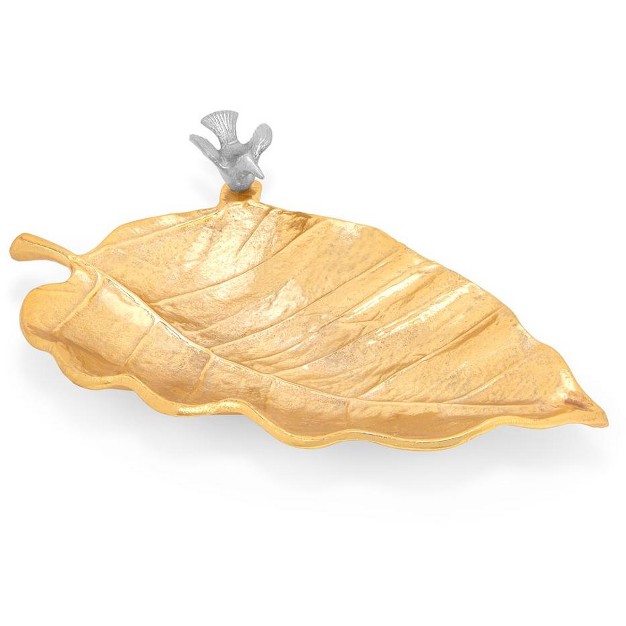 Classic Touch 11 quot l Gold Leaf Dish