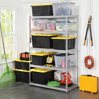 HDX 27 Gal. Tough Storage Tote in Black with Yellow Lid HDX27GONLINE(5)