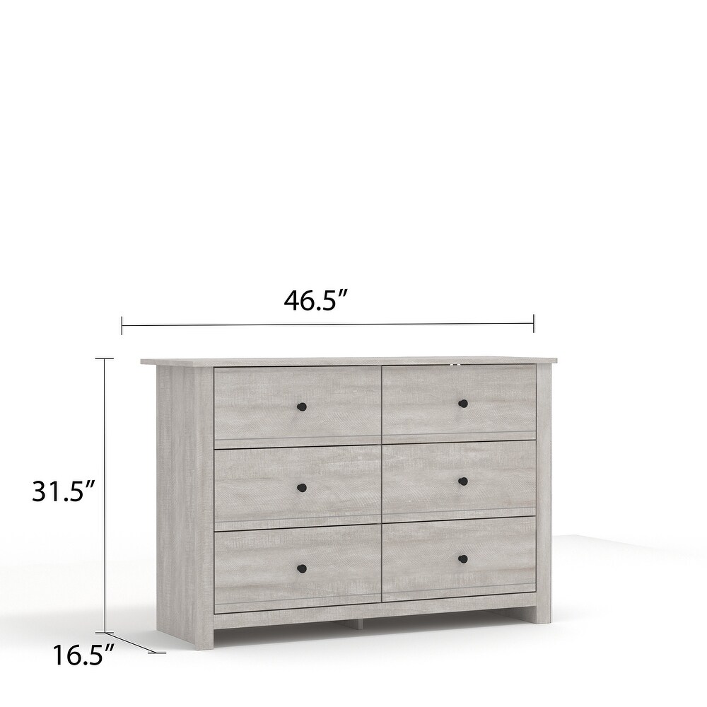 GALANO Genoa 6 Drawer Dresser 31.5 in. x 46.5 in. x 16.5 in.