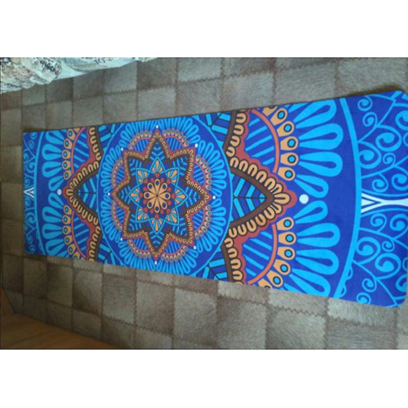 6Mm Thick Mandala Pattern Suede Tpe Non Slip Yoga Mat Home Fitness Equipment