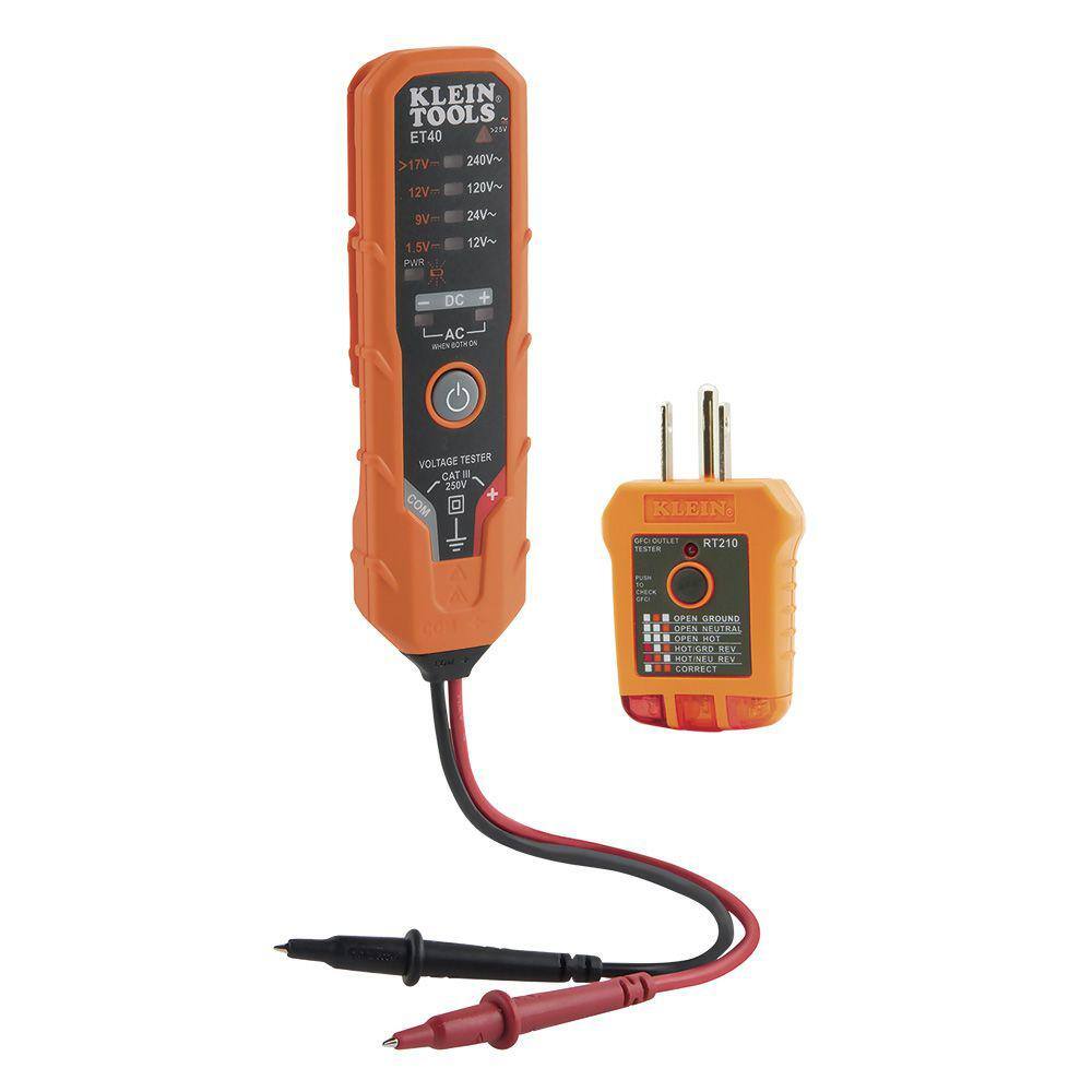 Klein Tools Digital ACDC Voltage and GFCI Receptacle Test Set ET40VP